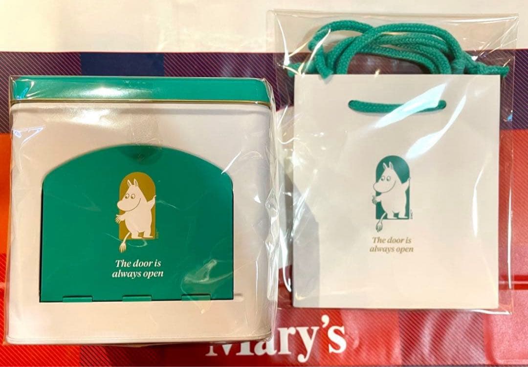 メリーチョコレート　ムーミン　限定品　80周年記念缶　とびら缶