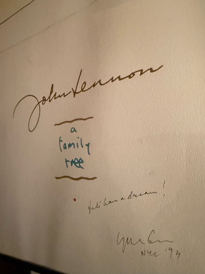 お値下げ　ジョン・レノン　a Family Tree オノヨーコ　サイン入り希少