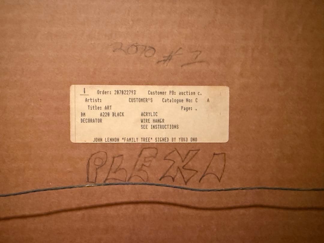 お値下げ　ジョン・レノン　a Family Tree オノヨーコ　サイン入り希少