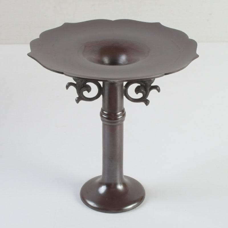 spring　八尾祥栄作　鋳銅　桔梗形　一文字　花入　共箱　C　9390