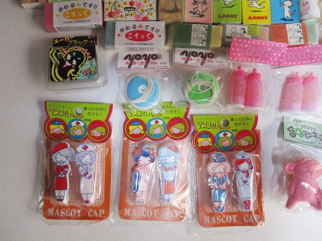 レトロファンシー消ゴム 鉛筆キャップ 大量セット 未使用 たのしみ屋様リクエスト
