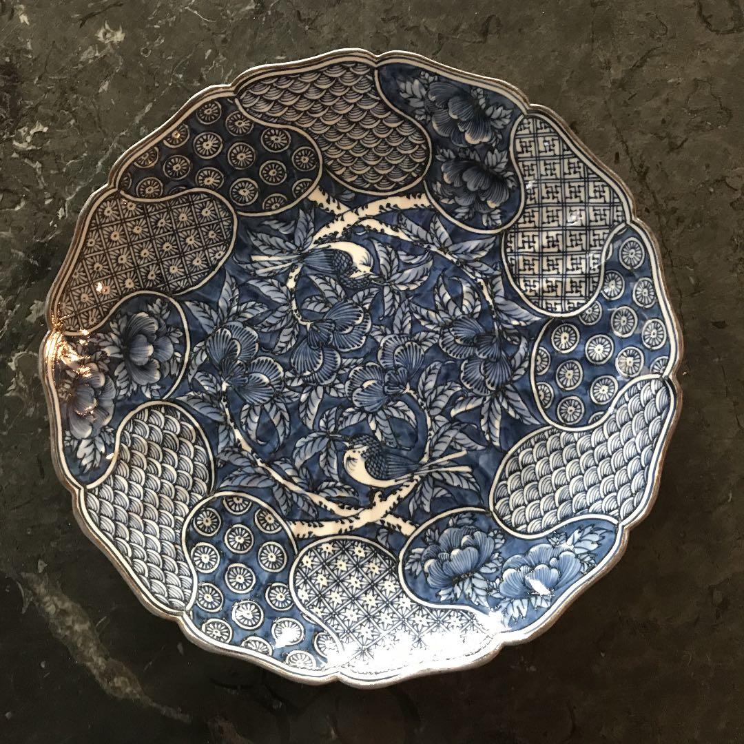 清水焼平安壱楽 祥瑞花鳥大皿