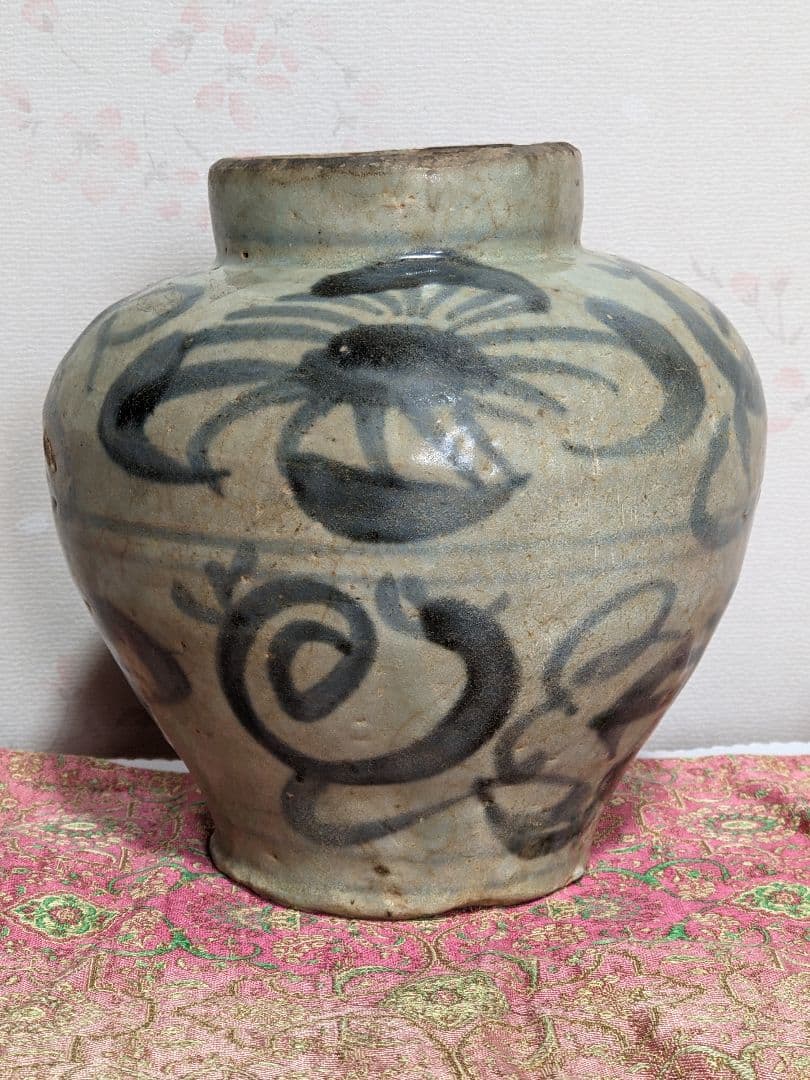 ♦中国陶磁 明時代末 漳州窯 呉須染付 壺 呉州手 置物飾り レア物古美術骨董品