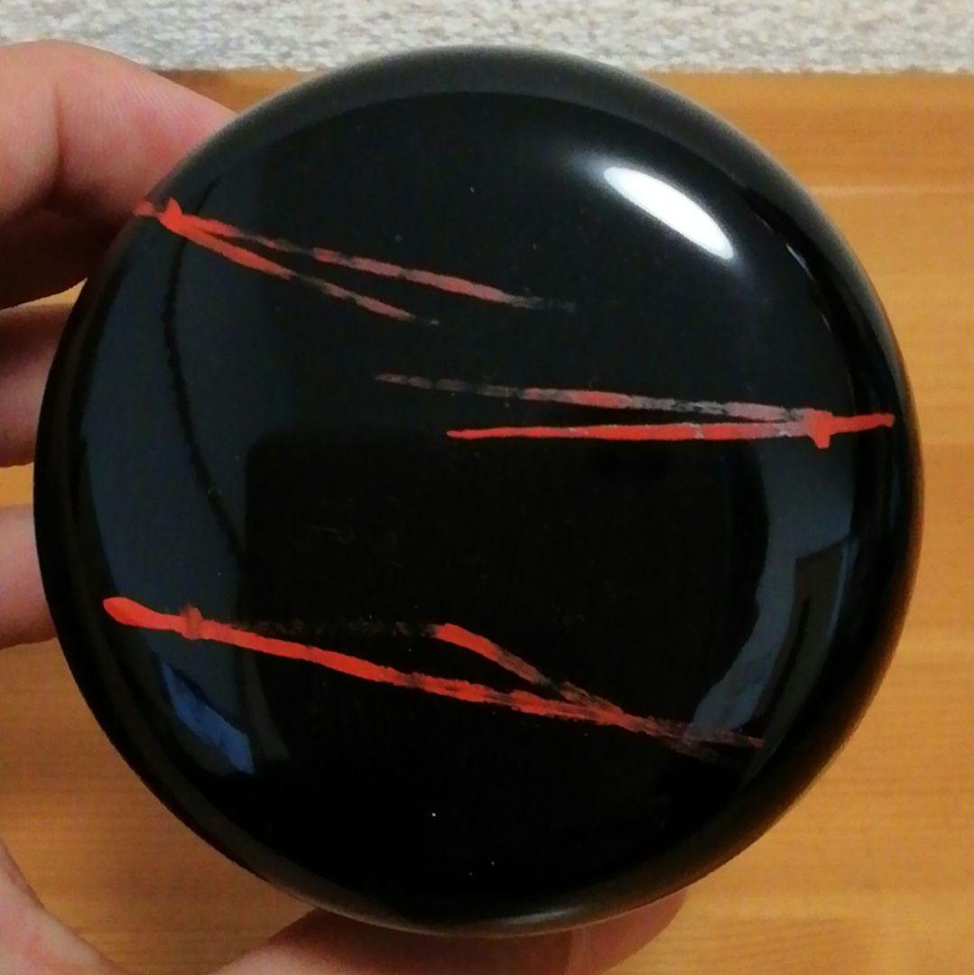 宗完書付　山本象石作　鷲山塗　黒中棗　共箱　略歴付　茶道具