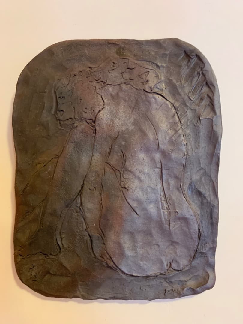 裸婦１３　信楽焼　陶製　美術品　アート　壁掛け