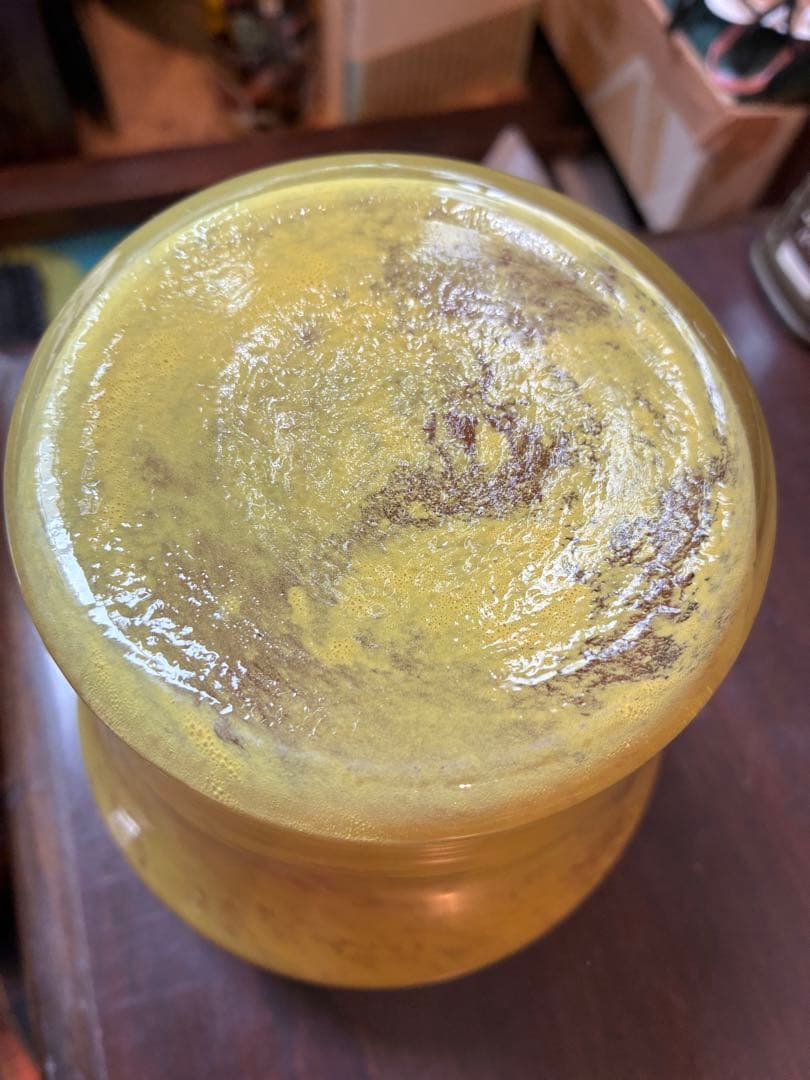 茶道具　ガラス　水指　共箱無し　傷無し　黄色