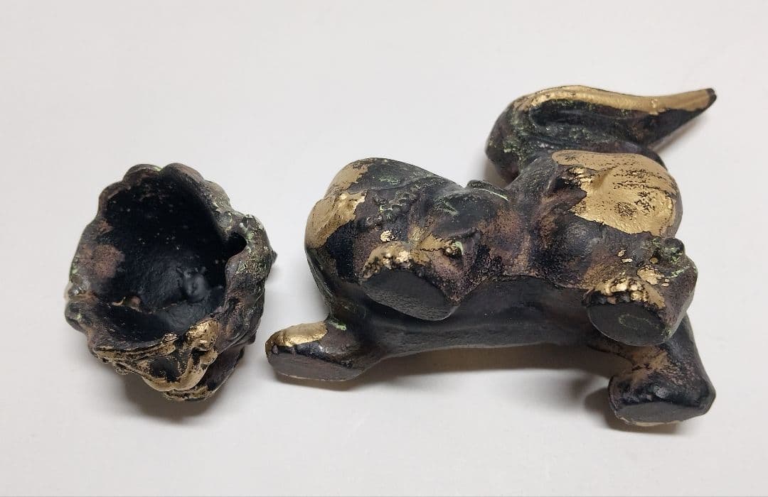 狛犬香炉 金属