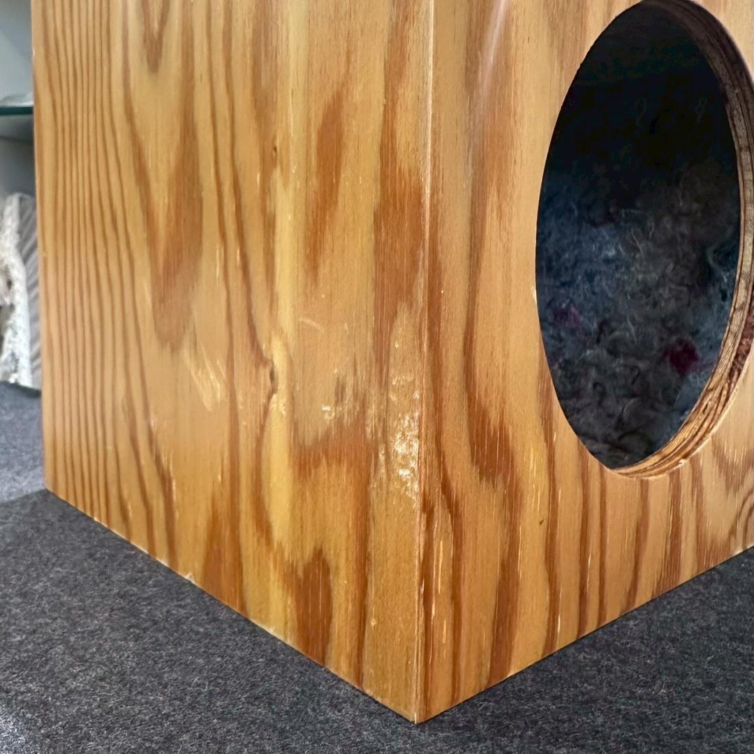 新品【2個セット】木製ペットハウス コンセント穴付き 天然木 箱型 立方体