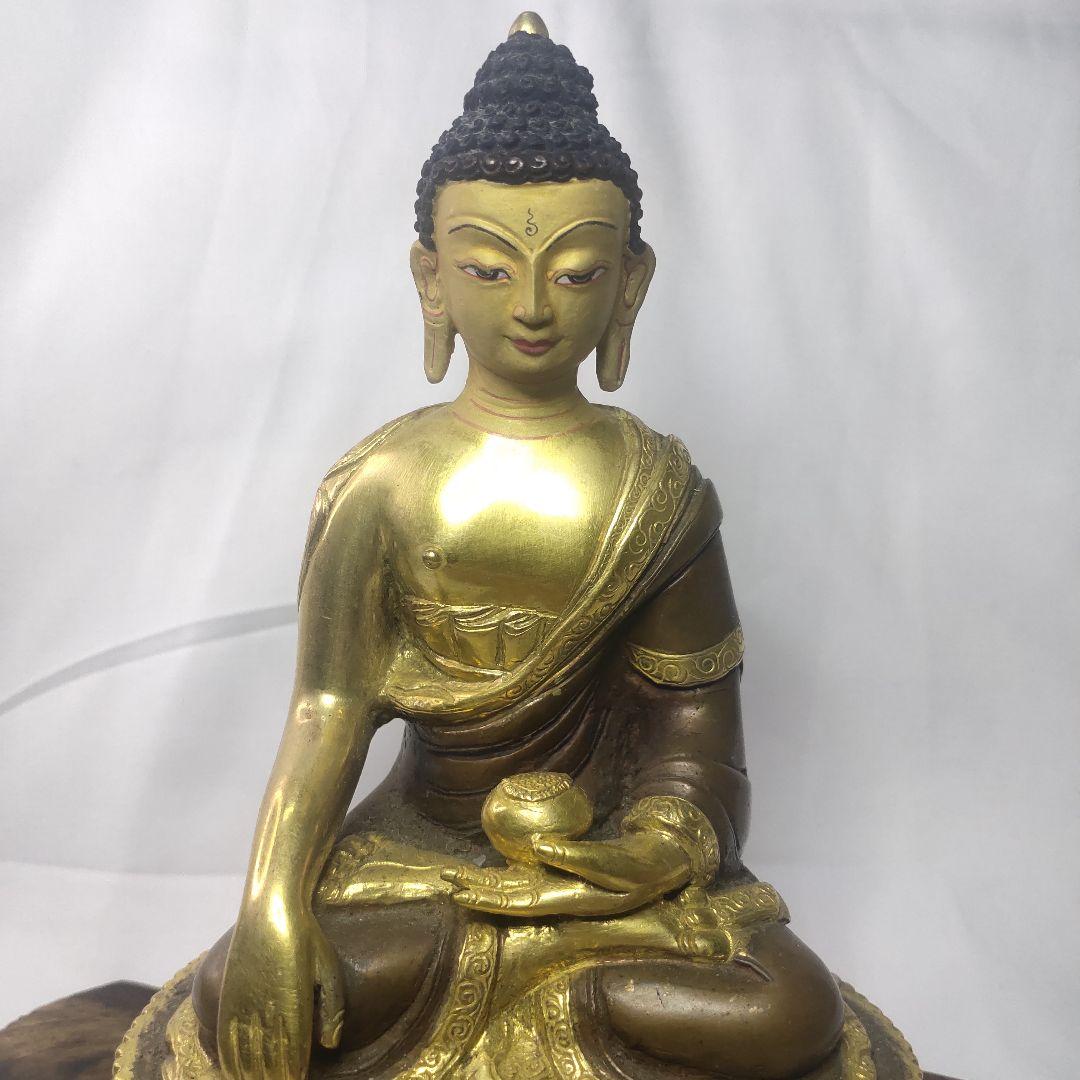 阿弥陀如来坐像 チベット密教 手作り鎚起銅器 骨董 仏教美術品 コレクター放出