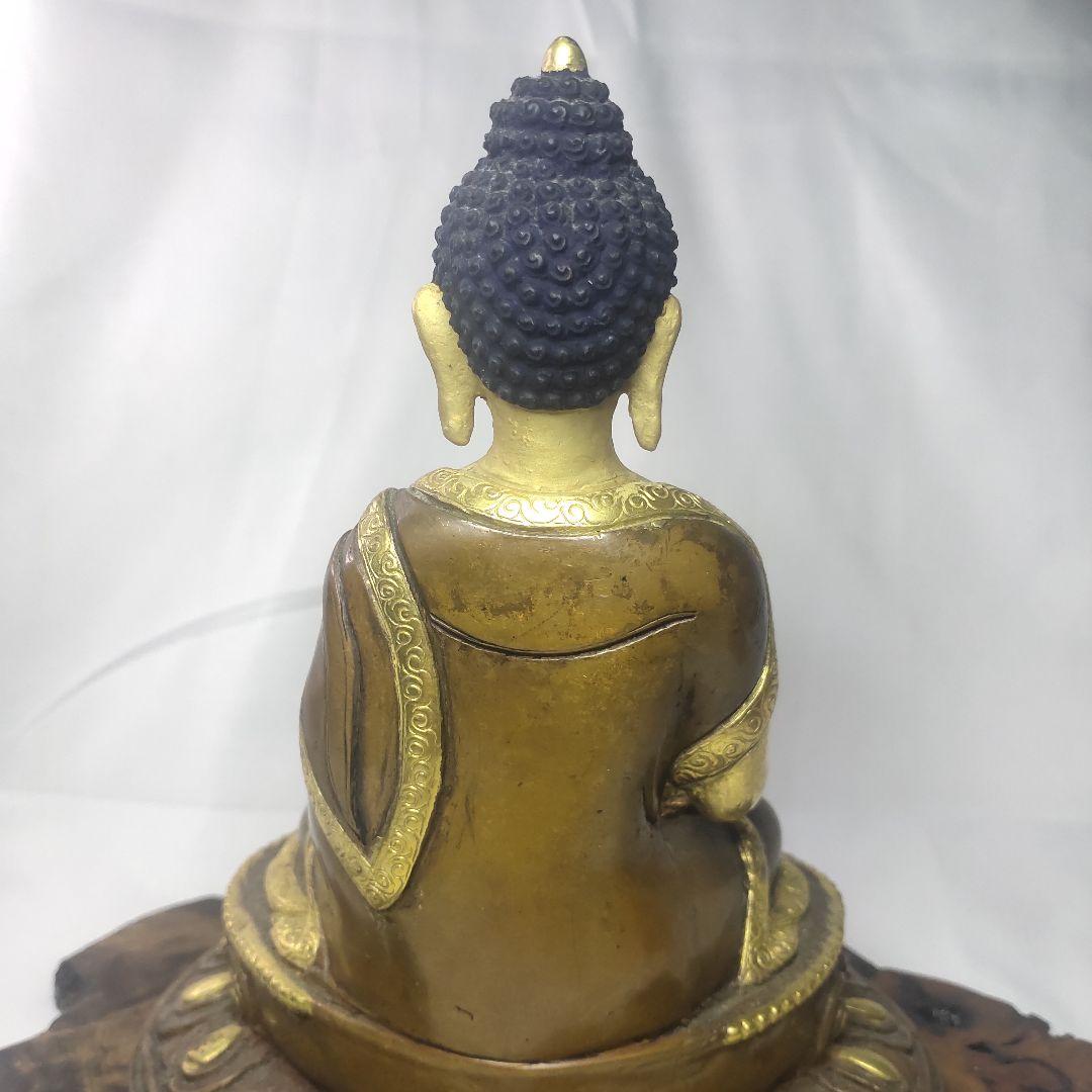 阿弥陀如来坐像 チベット密教 手作り鎚起銅器 骨董 仏教美術品 コレクター放出