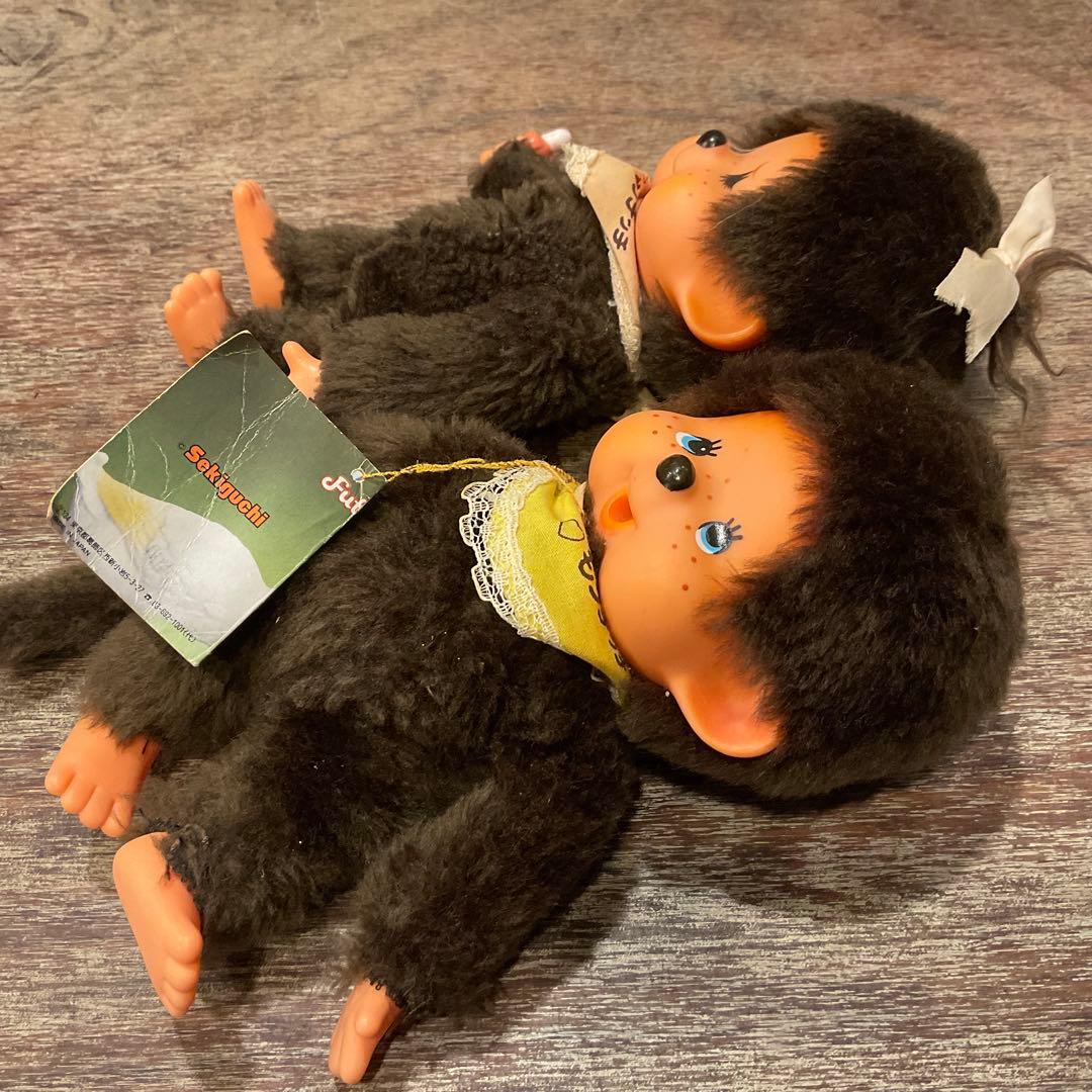 昭和レトロ 初代 ふた子のモンチッチ 当時物 1974 セキグチ ブルーアイ