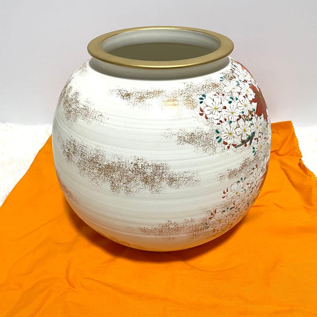 【美品】京 清水焼 斎藤雲楽作 雲錦 飾り壺&香炉セット 花瓶 京都 伝統工芸品