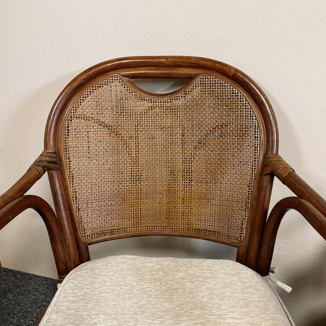 美品　回転座椅子 和モダン 座椅子 昭和レトロ アンティーク ラタンチェア