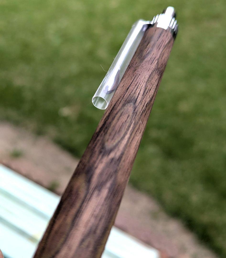 金杢犀　黒柿　孔雀杢　特上　ボールペン