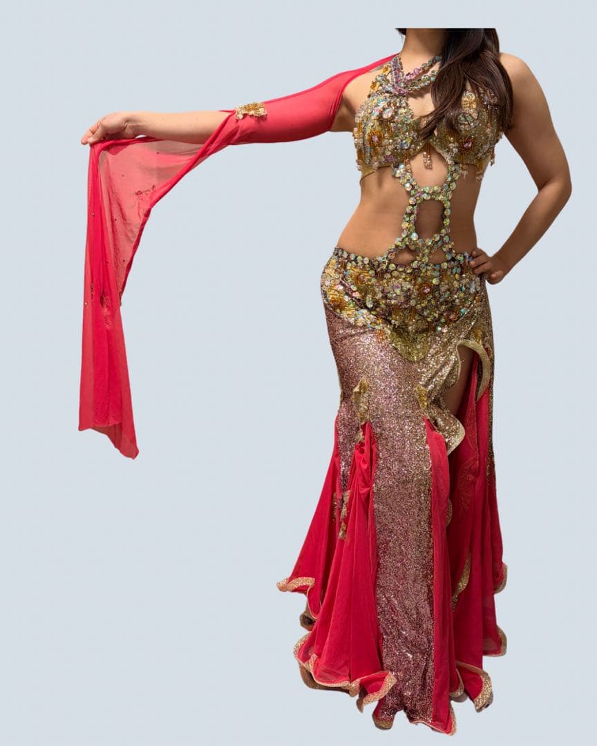 ベリーダンス衣装ピンク【エジプト購入】