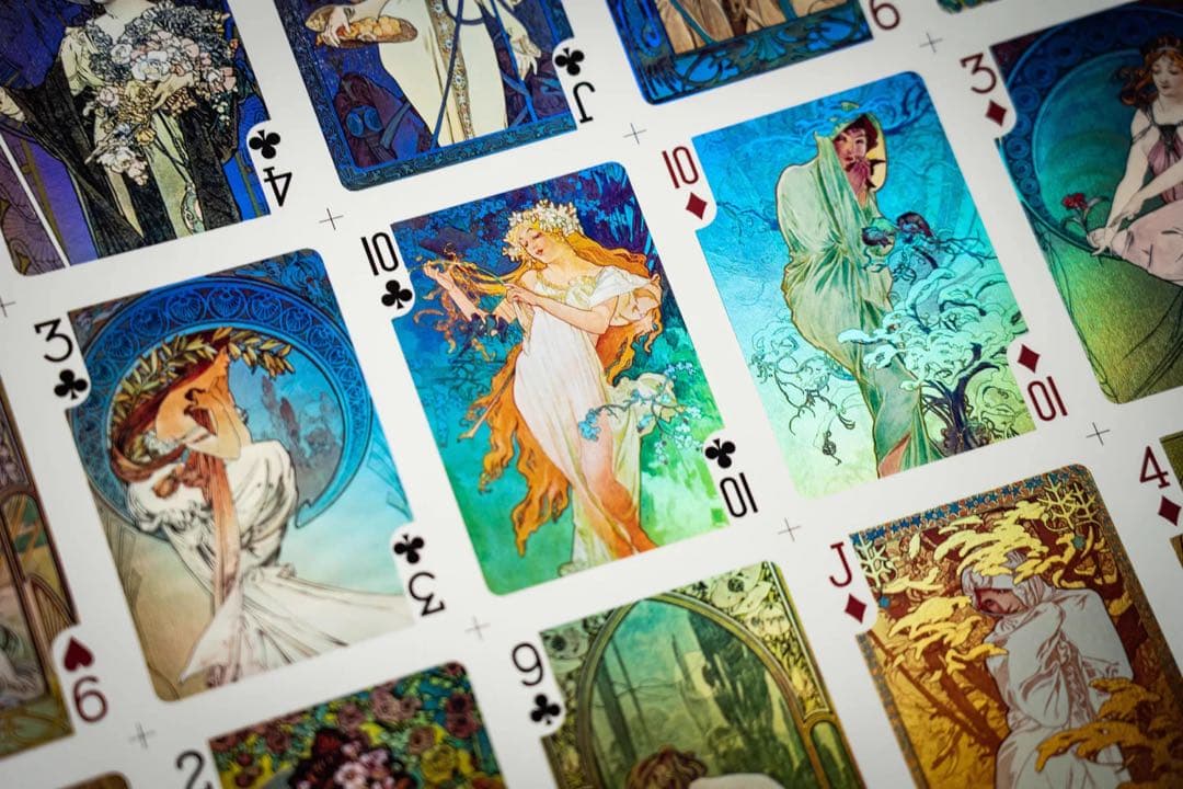 【未使用】限定生産ミュシャ高級トランプ Mucha Holo Boxset