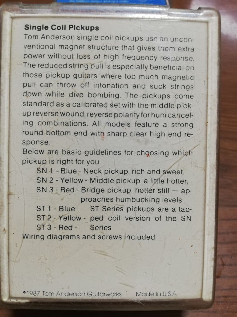 トム・アンダーソン初期　テレキャスリヤピックアップ