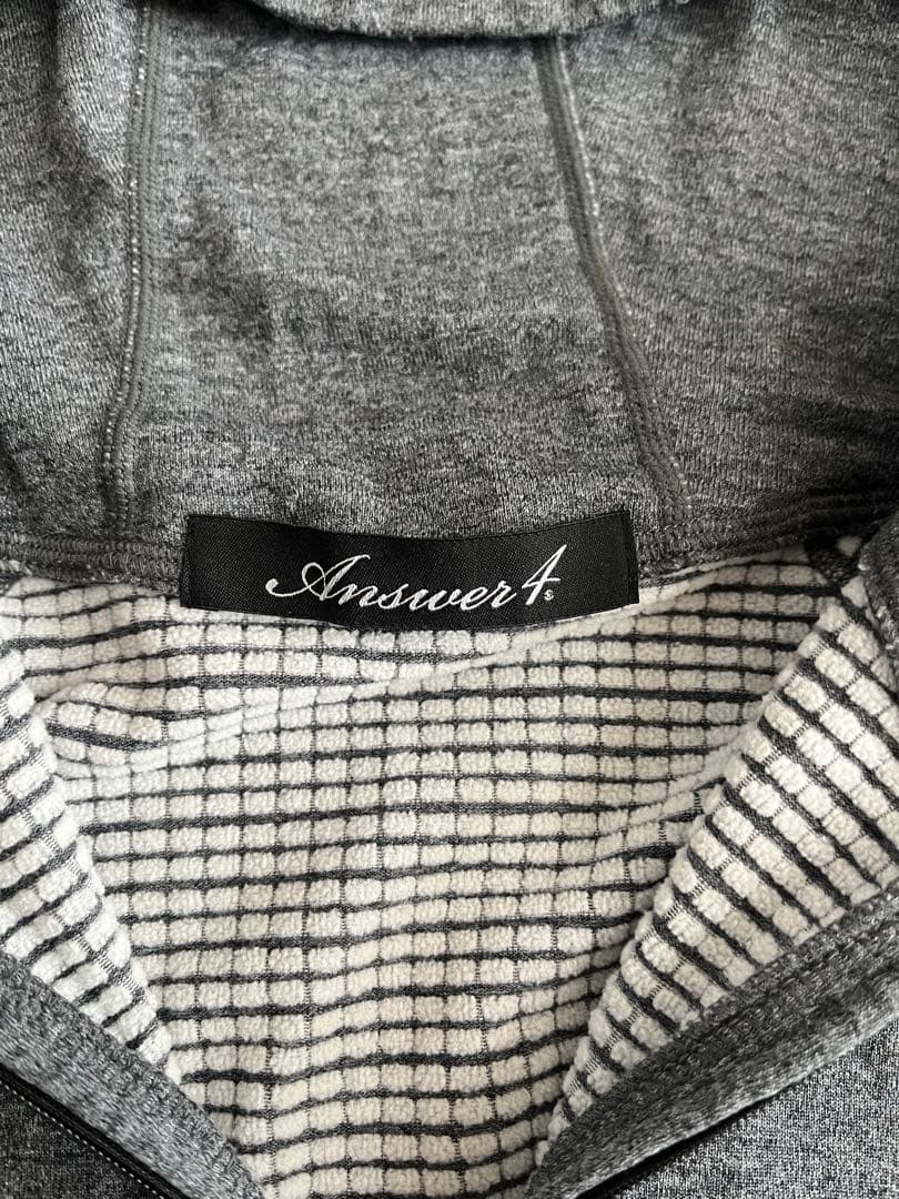 Answer4 パワーグリッド フルジップ フーディ グレーSサイズ