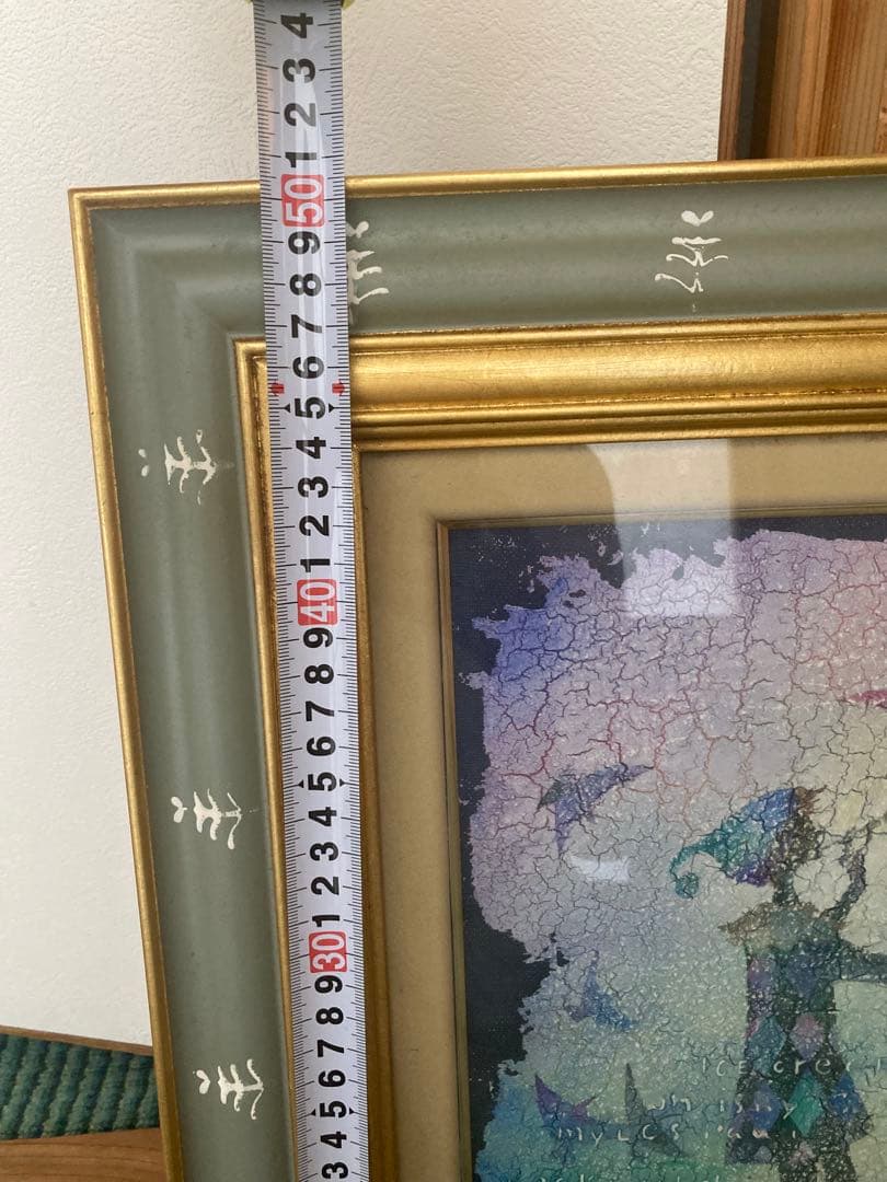 藤岡しんたろう　油彩画 鳥とラッパ吹き