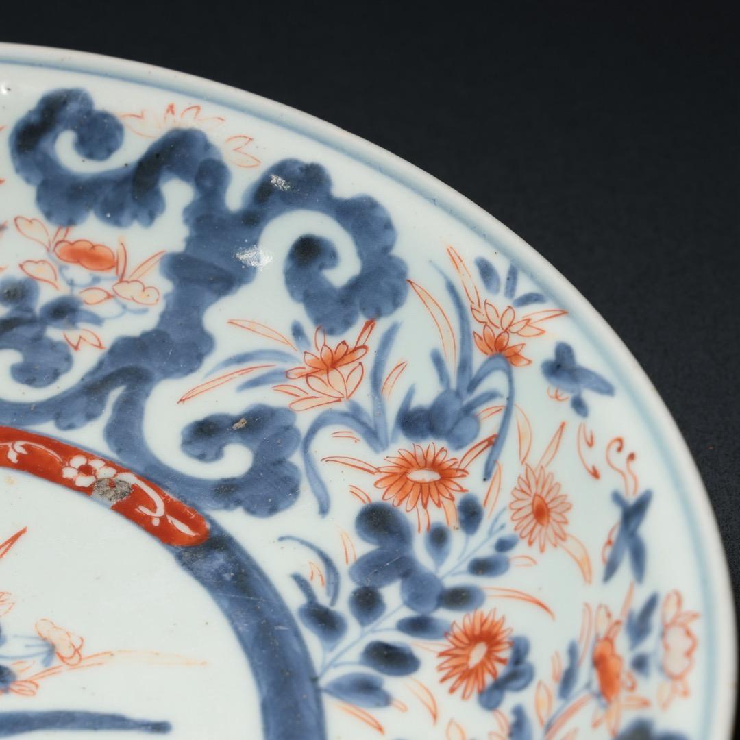 伊万里色絵花籠図皿　∅31cm　古伊万里　骨董　R1370A