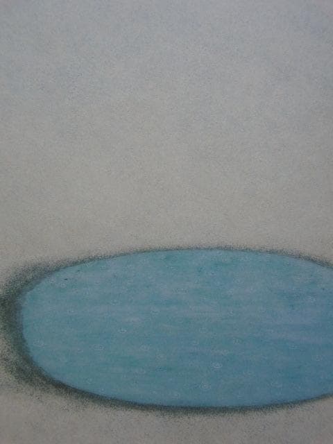 鹿見喜陌、【喜雨】、希少な額装用画集画、新品高級額 額装付、状態良好