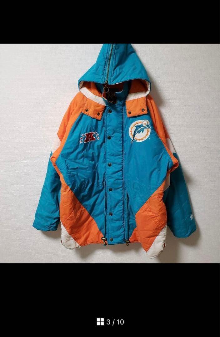 【激レア】 NFL 90sマイアミドルフィンズダウンジャケットナイロンジャケット
