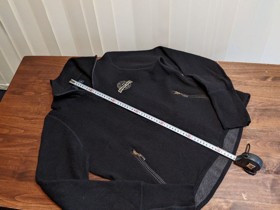 パーリーゲイツ　ニット　フルジップ　ジャケット　ウール　ゴルフ　ブルゾン　黒