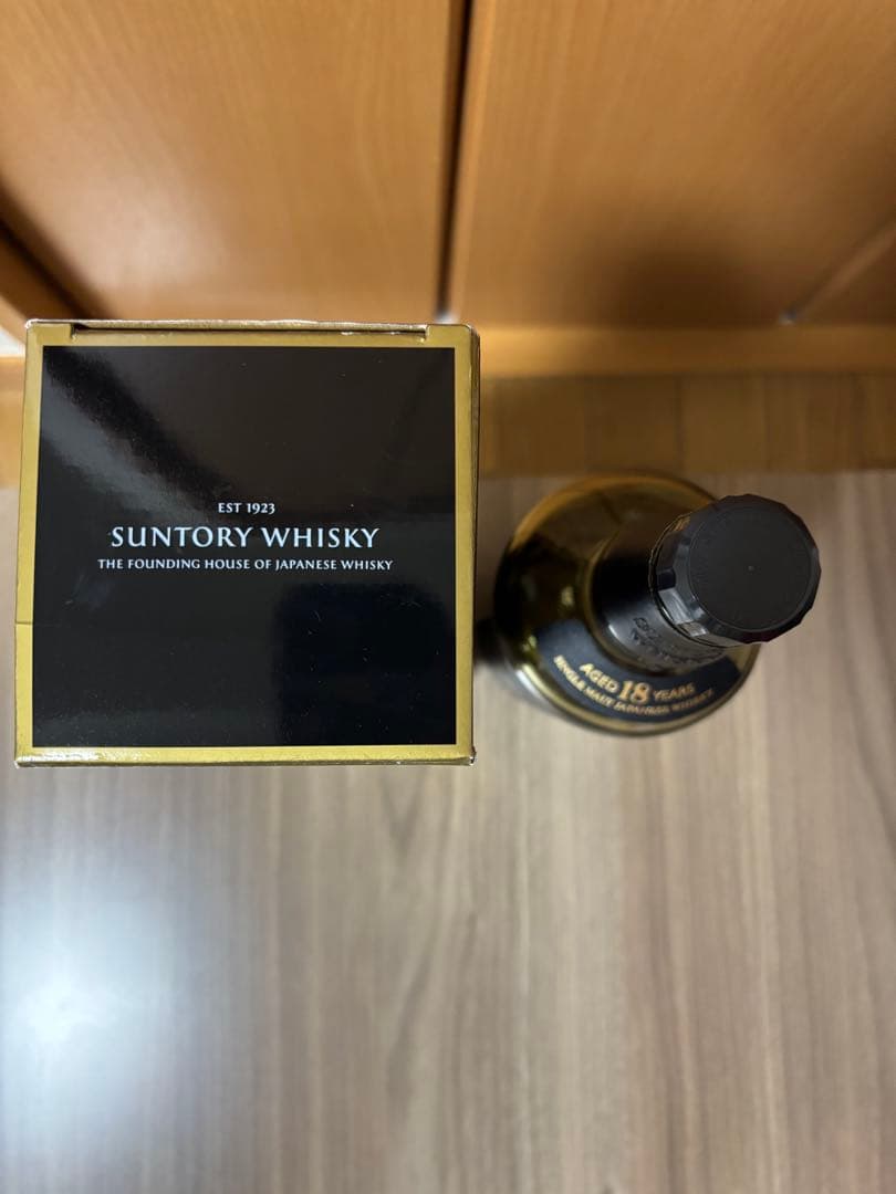 【空瓶/箱付】山崎 18年 シングルモルトウイスキー【未洗浄】