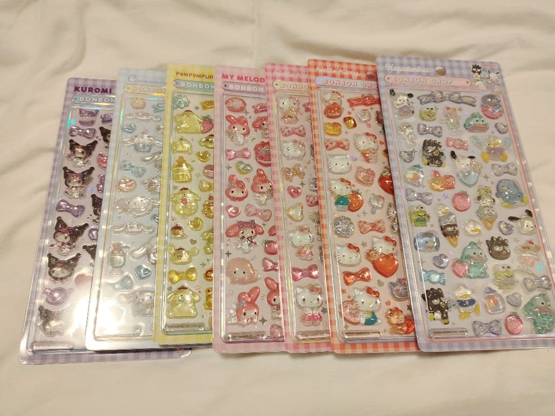 ボンボンドロップシール　うるちゅる　73枚　サンリオ　ディズニー　オリジナル