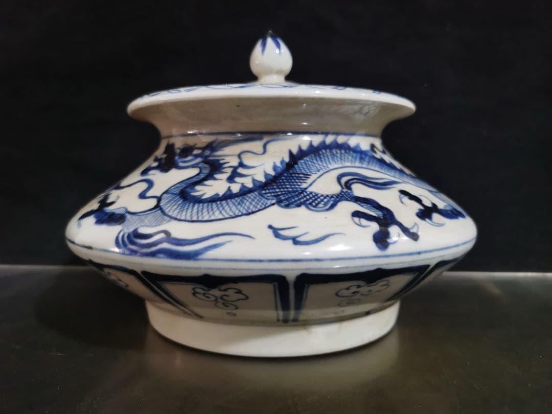 旧蔵　時代物　元時代　清花瓷 陶器