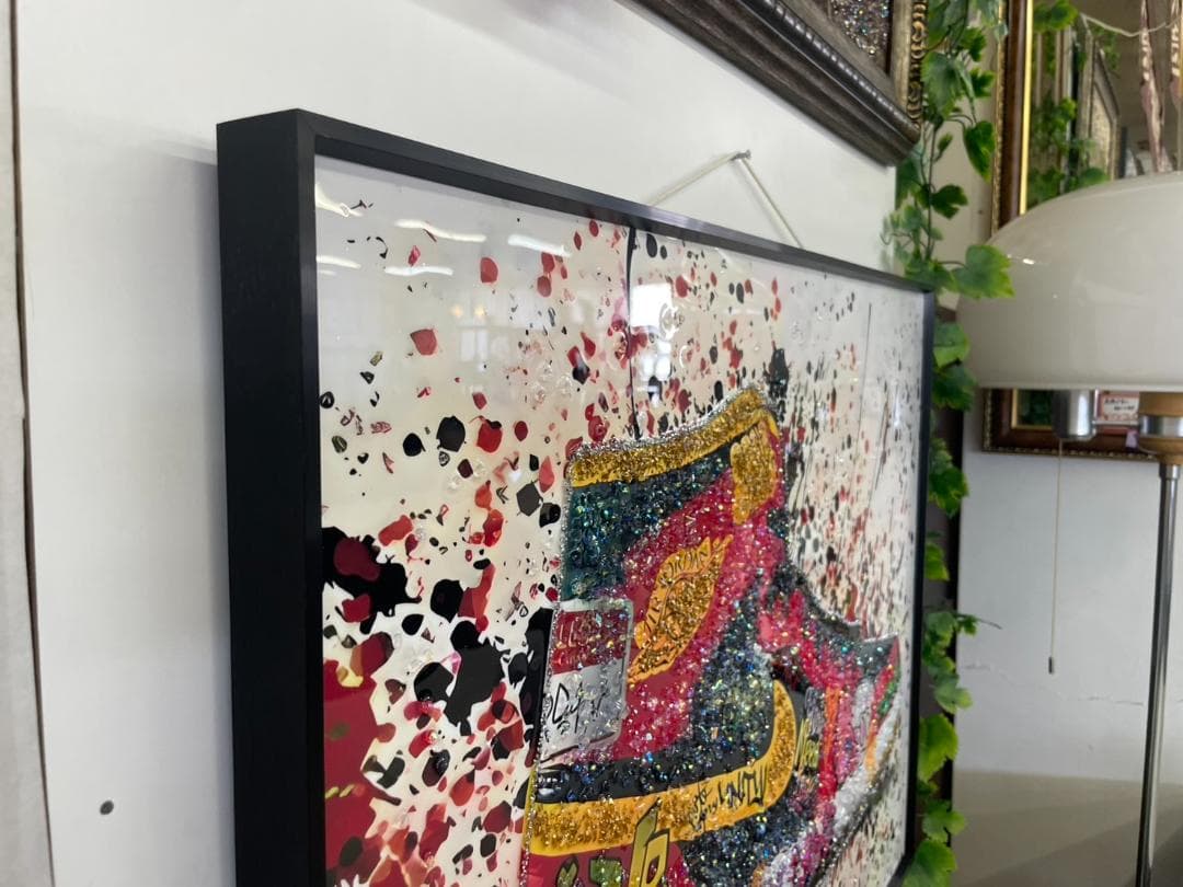 水晶絵　NIKE　ナイキ　スニーカー　アートパネル　絵　絵画　額絵　額縁　アート