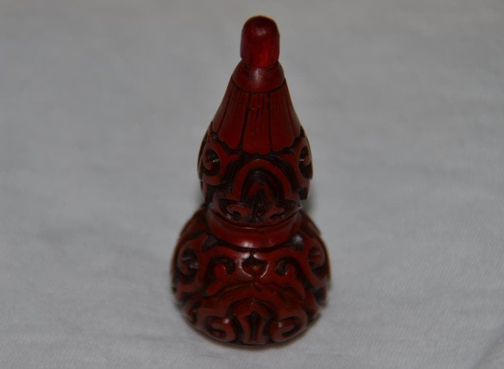 堆朱 根付　瓢箪