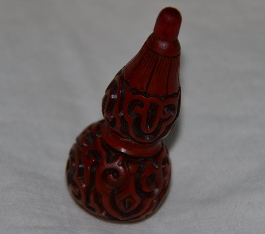 堆朱 根付　瓢箪