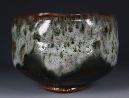 【 名工 大樋焼 】岩村与詞夫　飴釉茶碗　樂吉左衞門　佐々木昭楽