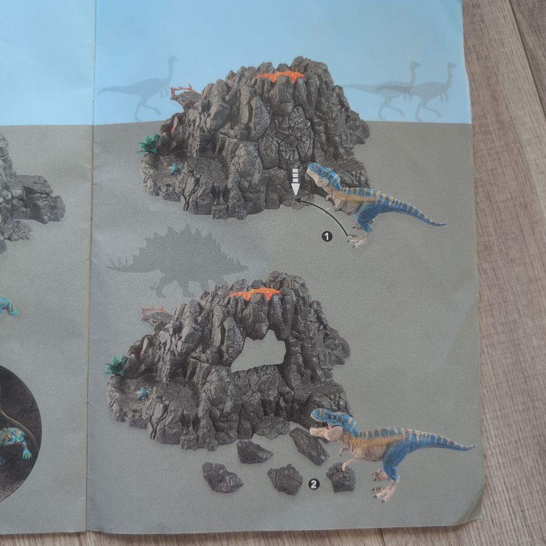 シュライヒ　ビッグ火山　恐竜セット　音の鳴るビッグ恐竜付き　説説明書付き