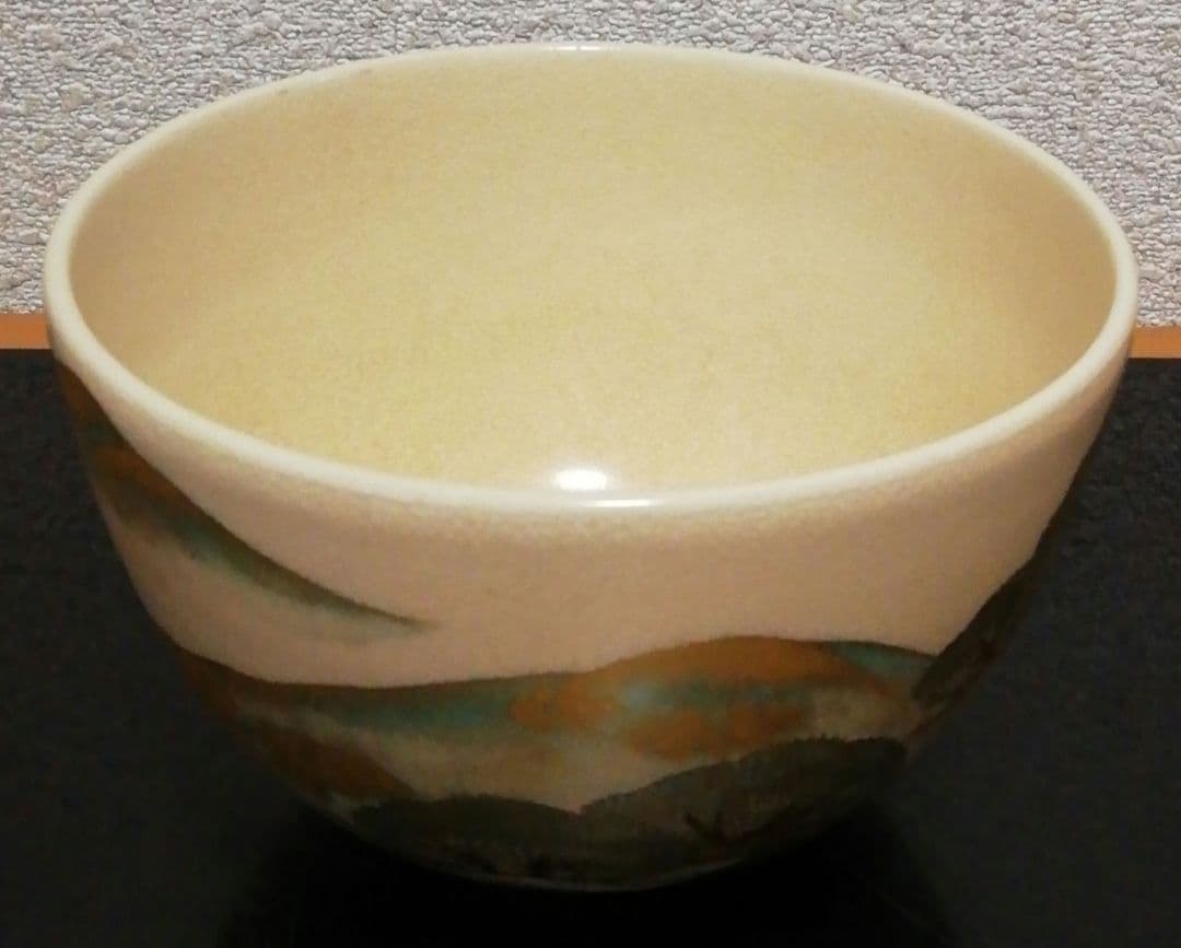 宗楽書付　杉田祥平作　清閑寺　色絵　松の坂道　銘『暁雲』　茶碗　共箱　茶道具