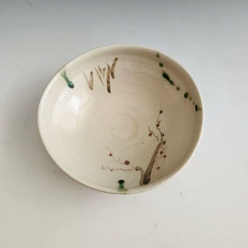 茶碗　抹茶茶碗　馬盥　ばたらい　木箱入　弥七田織部　平茶碗