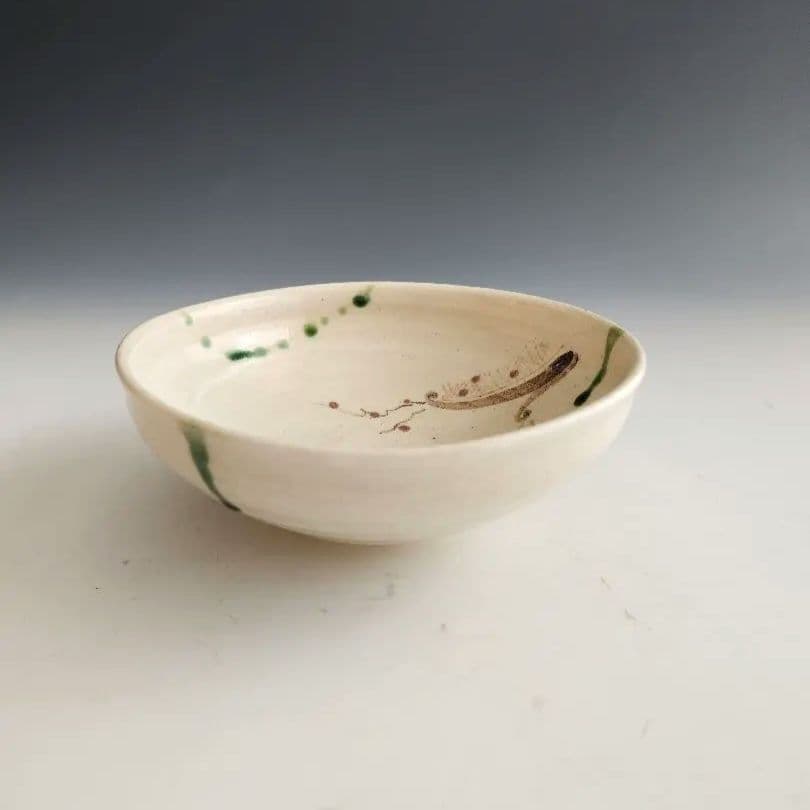 茶碗　抹茶茶碗　馬盥　ばたらい　木箱入　弥七田織部　平茶碗