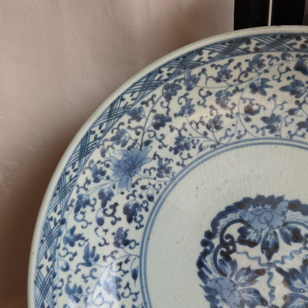 古伊万里 花唐草 大皿 江戸中期 31㎝