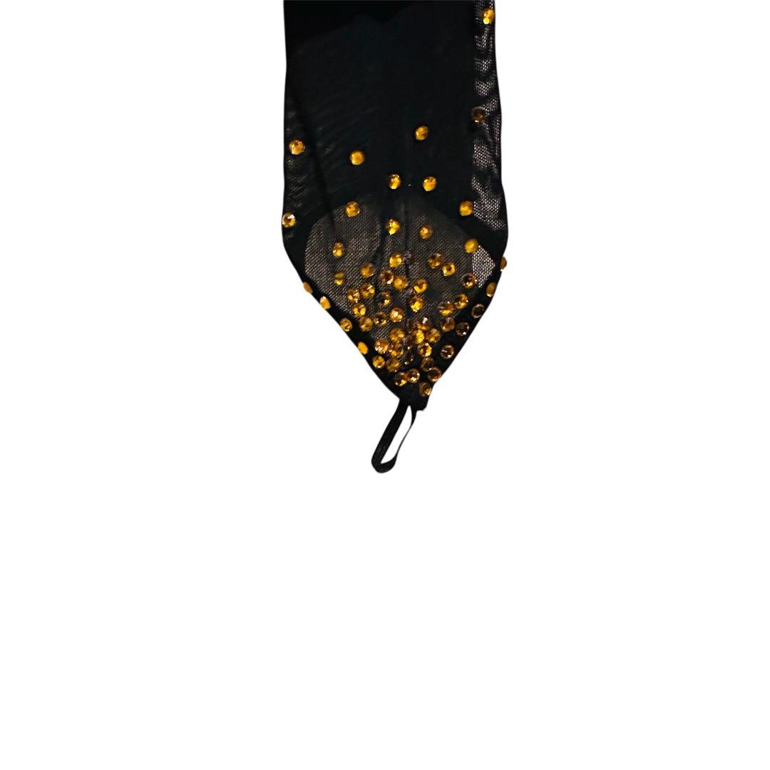 ブラック×ゴールド刺繍ダンスドレスMサイズ