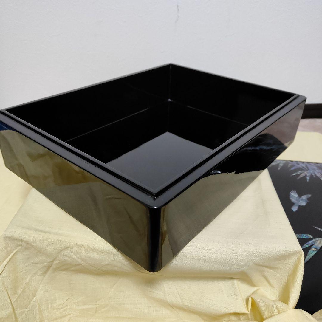 黒塗青貝螺鈿竹鳥蒔絵硯箱