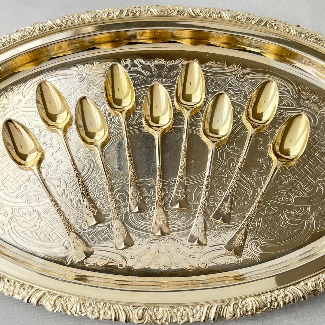 【ドイツ】モカスプーン 9本【純銀】 10.5cm