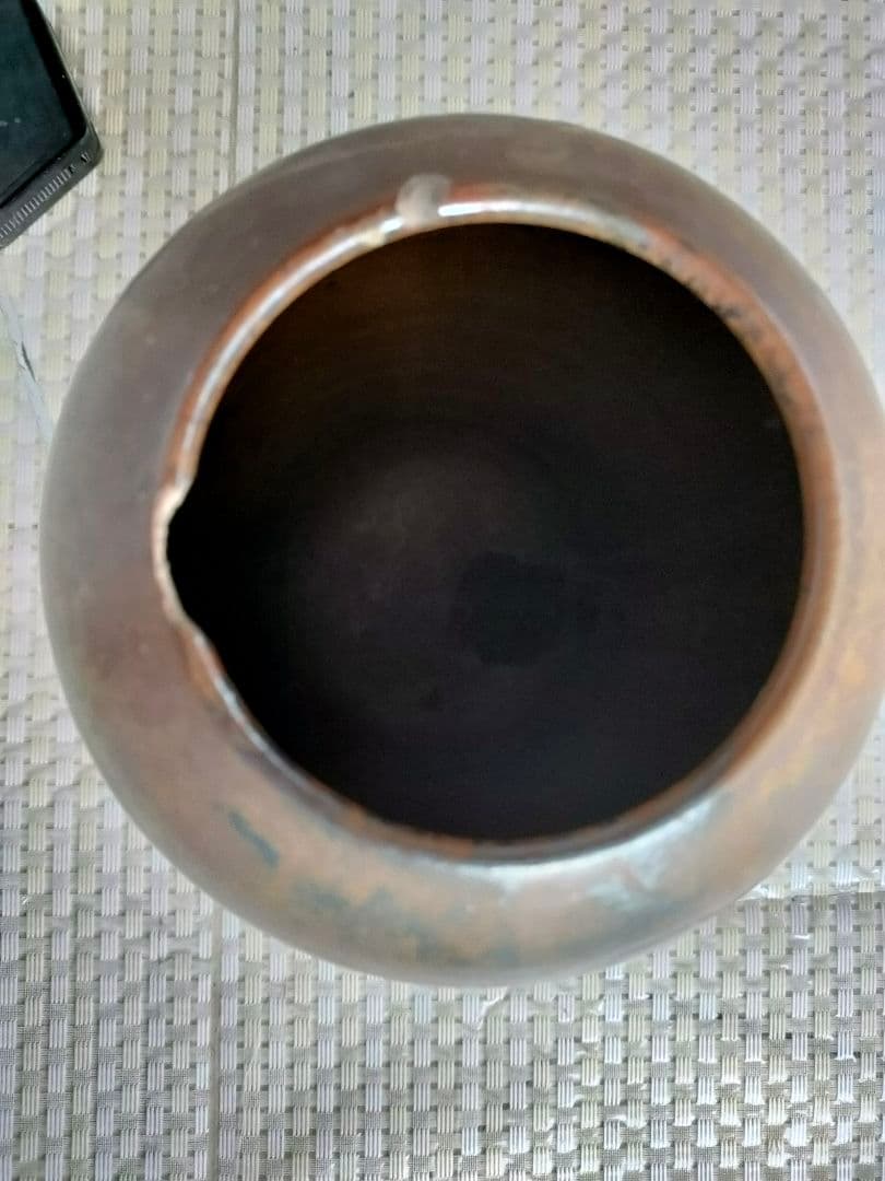 ●【希少造形】昭和レトロ瀬戸焼風フェイス花器能面風花瓶アート陶器民芸 オブジェ