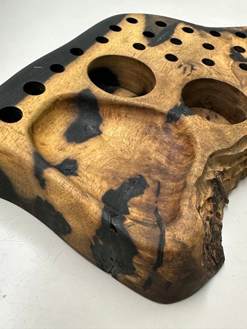 特大黒柿のフライタイイング用ツールスタンド