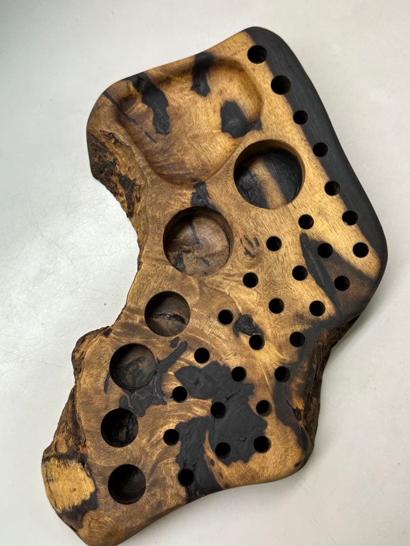 特大黒柿のフライタイイング用ツールスタンド