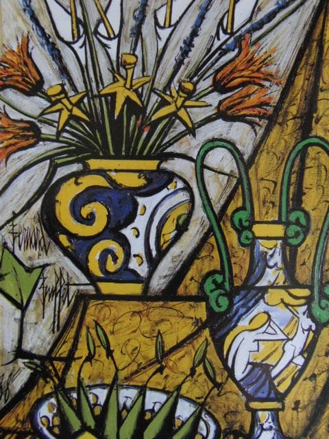 ビュフェ、マジョリカ、希少な額装用画集より、新品高級額装付、状態良好