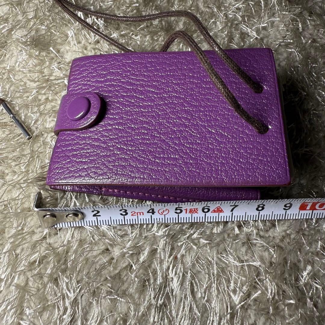 エルメス　メモ帳　パープル　レザー