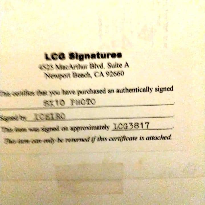 イチロー 直筆サイン入り写真 証明書付 縦8X10インチ CD付 額付 ガラス