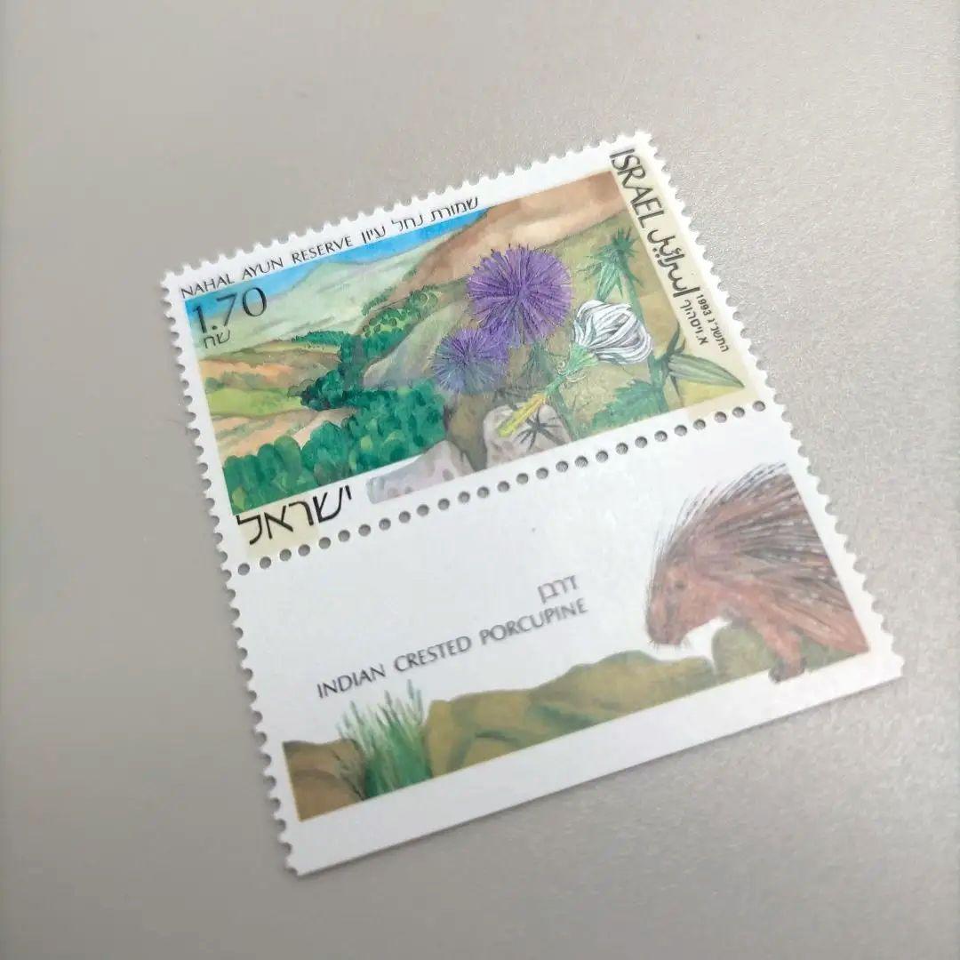 1974 外国切手 イスラエル 1993年花 動物 パー 3種完 タブ付き