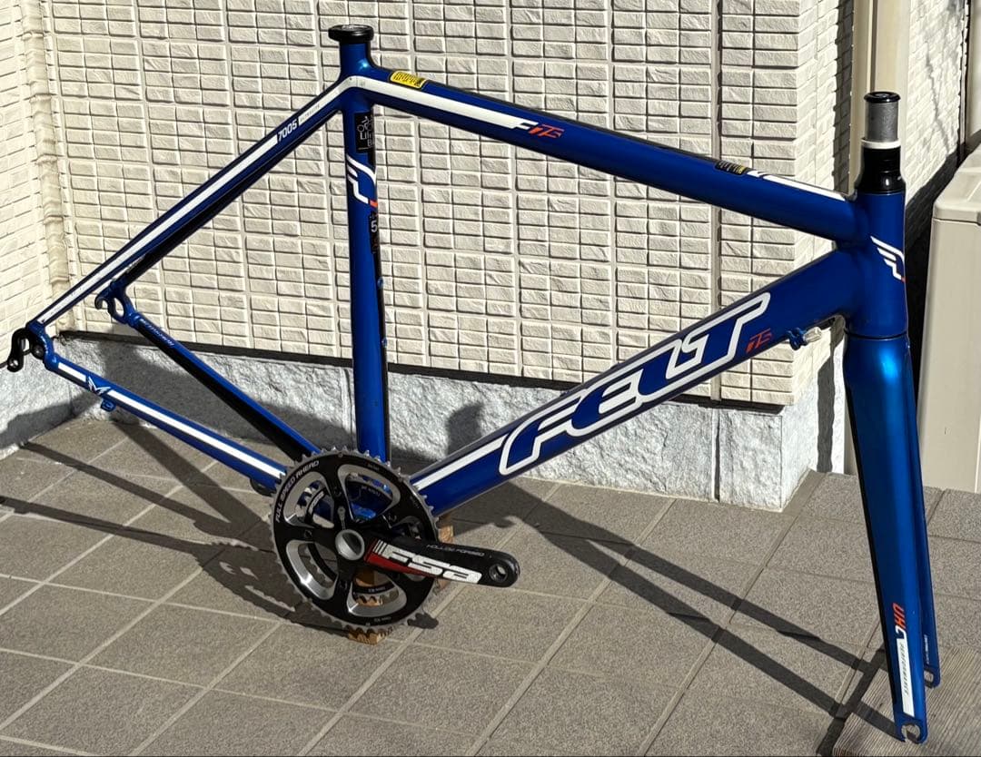 クランク付き　FELT ロードバイクフレーム 54cm 青